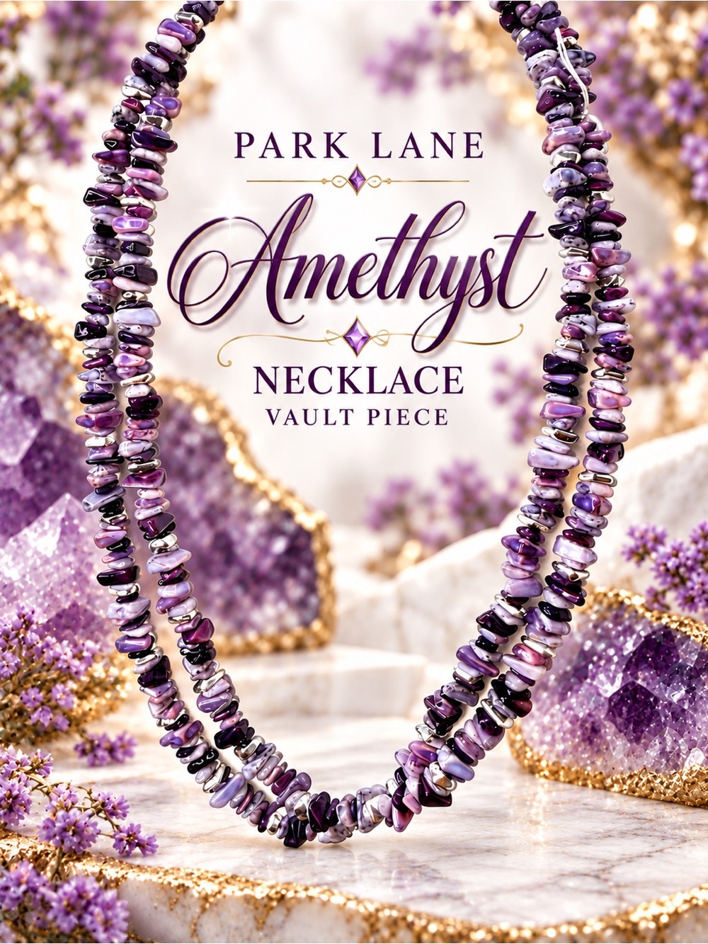 Park Lane Purple Amethyst Chip Necklace